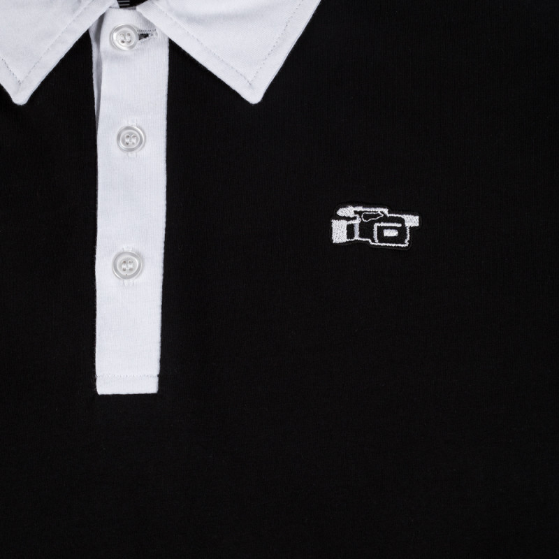 black rugby polo