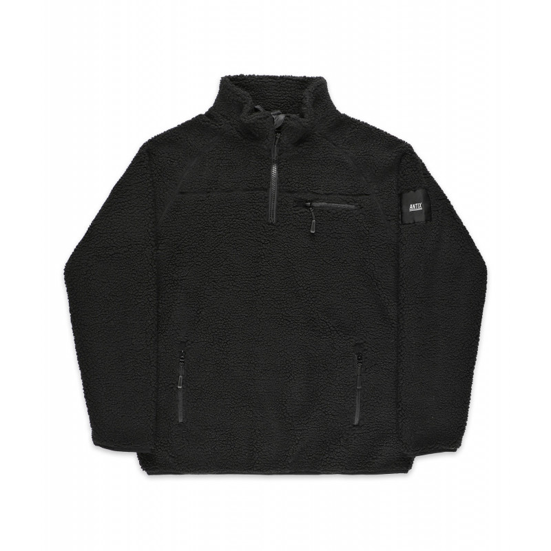 Antix Sherpa Fleece Half Zip Jacket Black