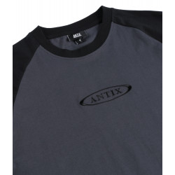 Antix Simplex Raglan Organic T-Shirt Black Slate Grey