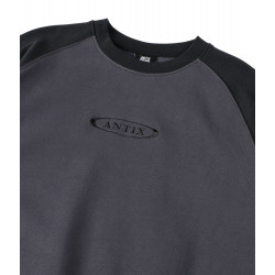 Antix Simplex Raglan Organic Sweatshirt Black Slate Grey
